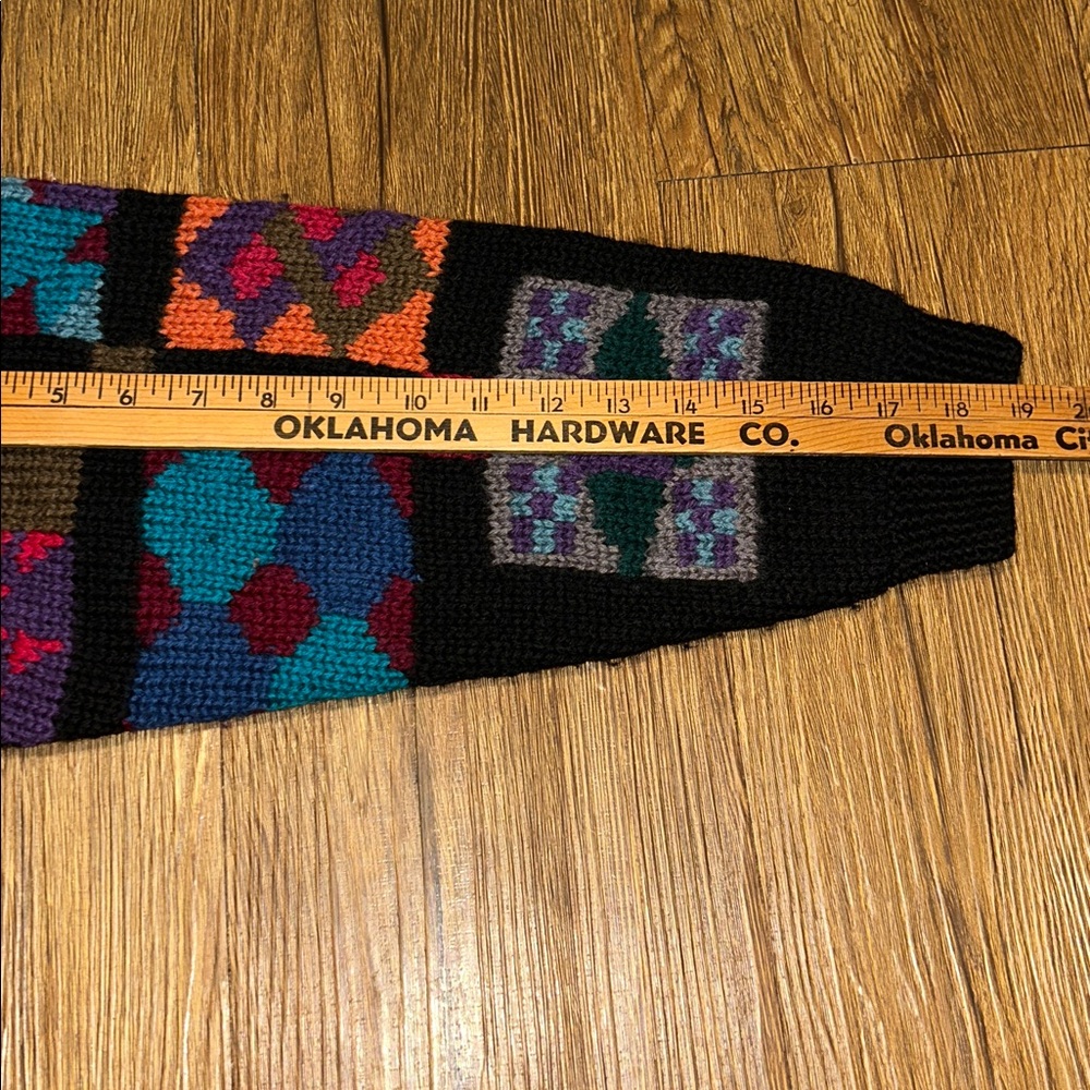 L.L. Bean Black Multicolor Patchwork Cardigan - image 11